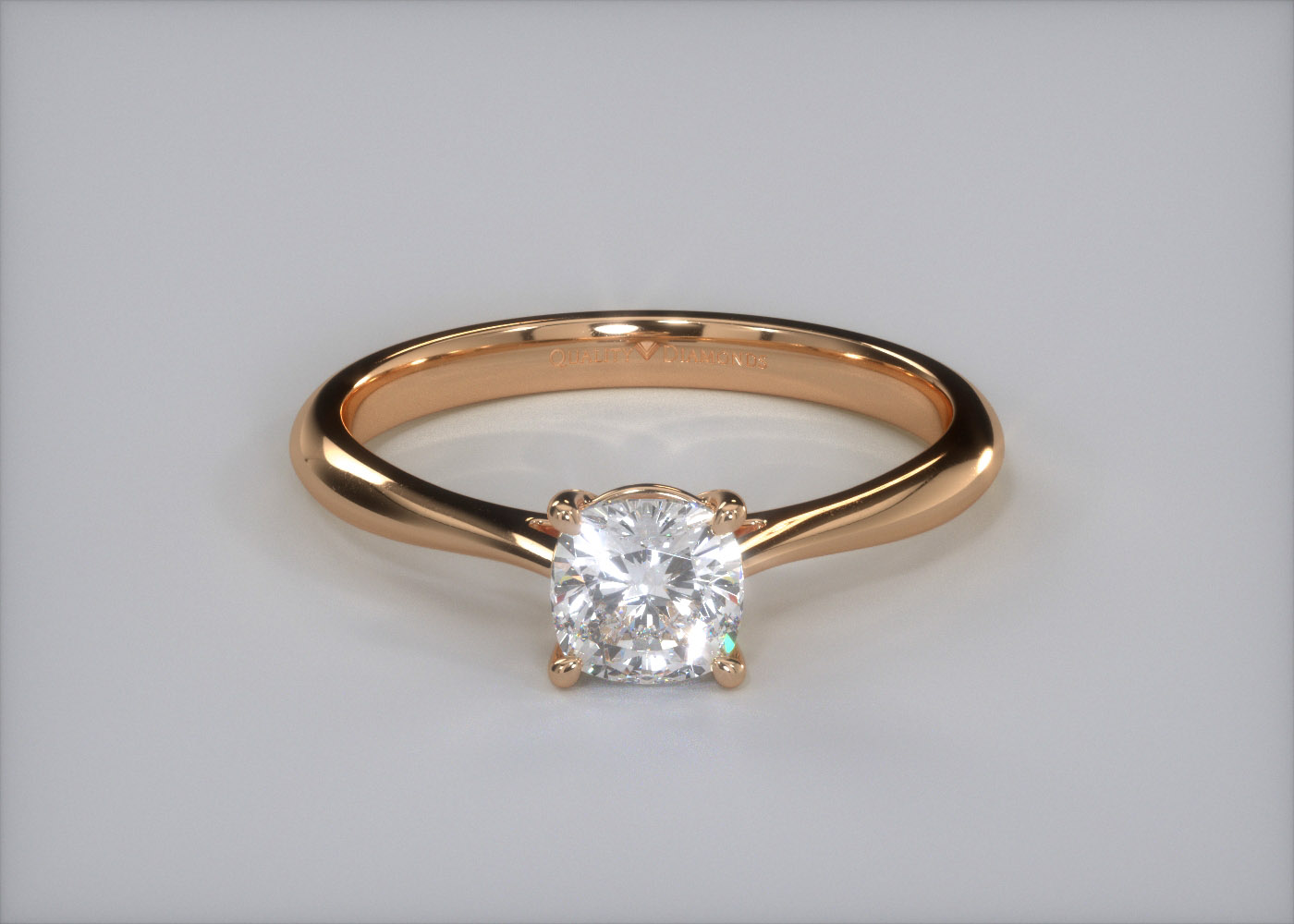 Cushion Carys Diamond Ring in 9K Rose Gold 360 image