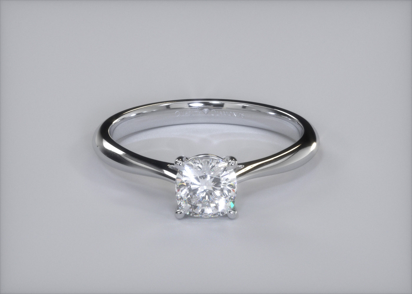 Cushion Carys Diamond Ring in Palladium 360 image
