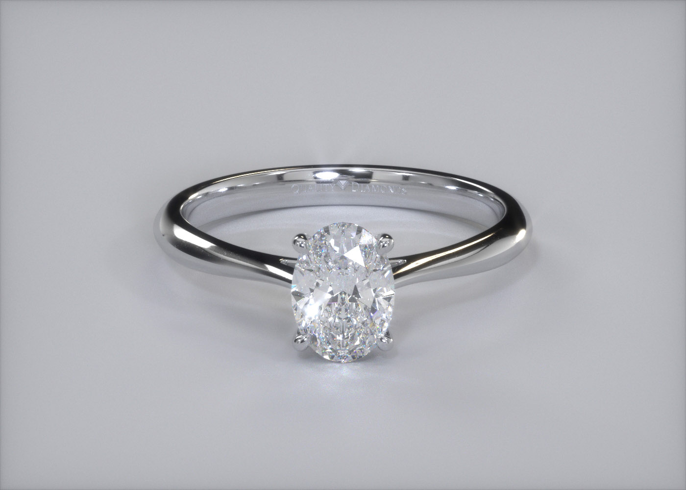 Oval Carys Diamond Ring in Platinum 360 image
