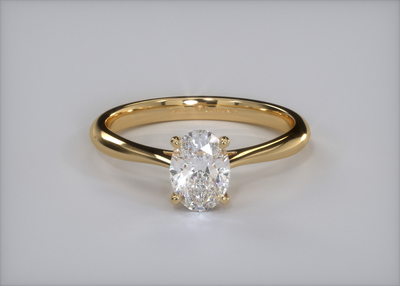 Oval Carys Diamond Ring in 18K Yellow Gold 360 image