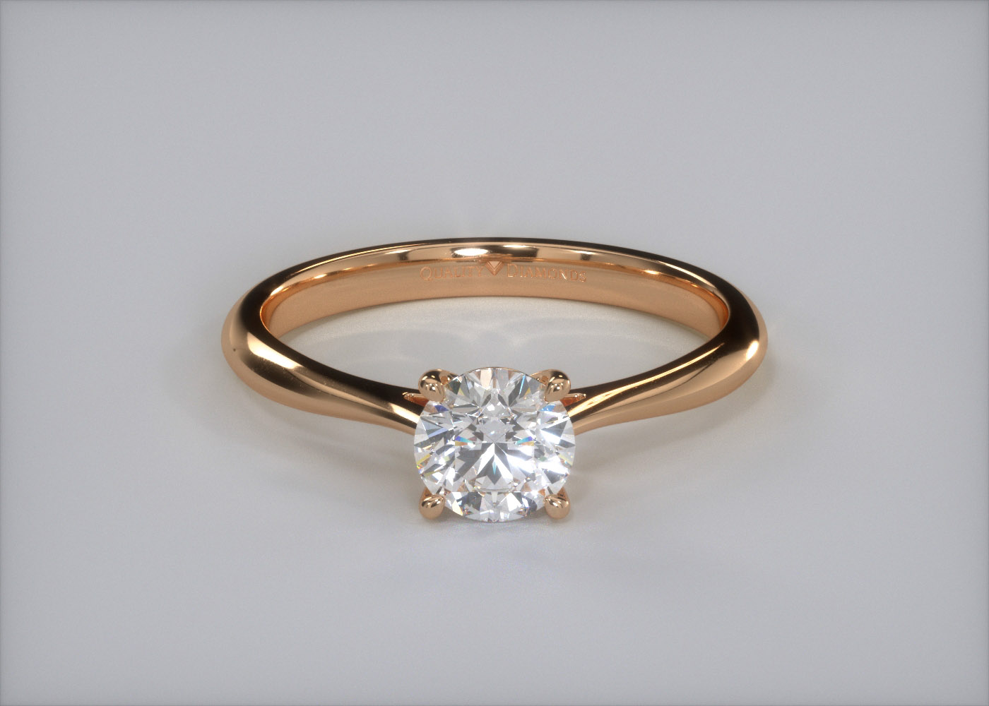 Round Brilliant Carys Diamond Ring in 18K Rose Gold 360 image