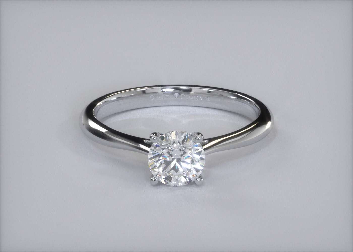 Round Brilliant Carys Diamond Ring in Palladium 360 image