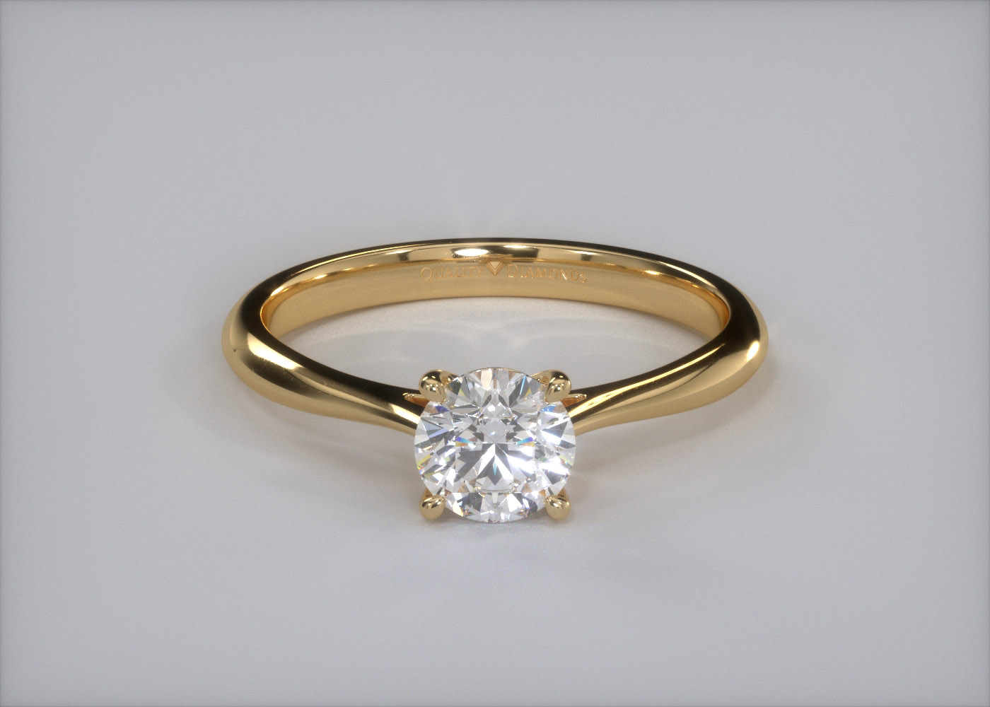 Round Brilliant Carys Diamond Ring in 9K Yellow Gold 360 image