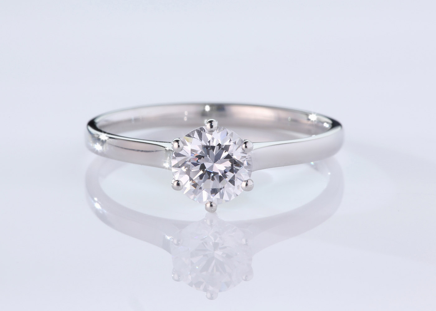 Round Brilliant Felicita Diamond Ring in 9K White Gold 360 image