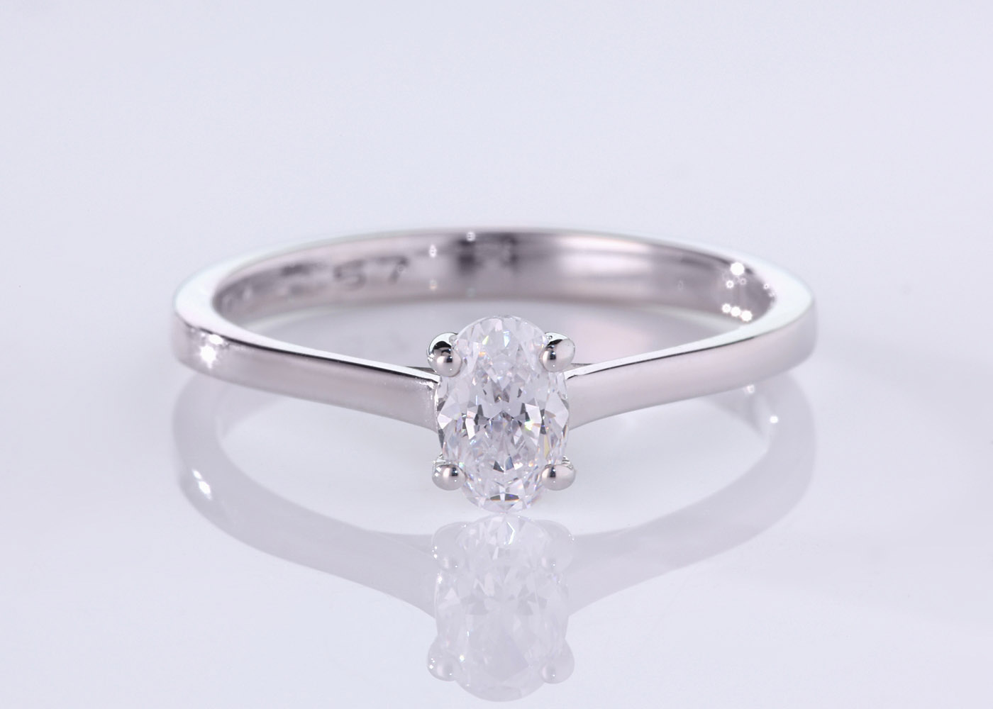 Oval Hita Diamond Ring in Palladium 360 image