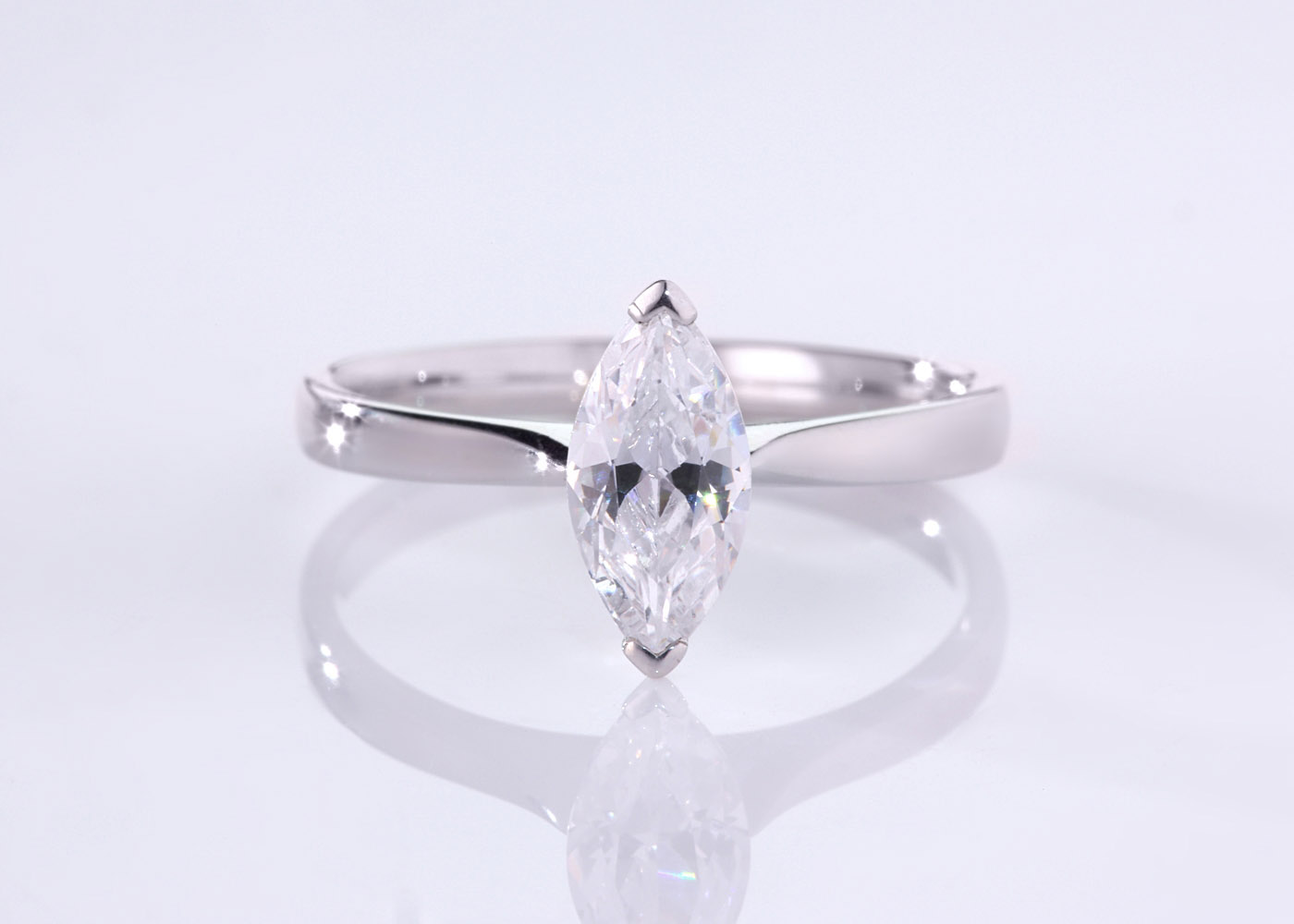 Marquise Hera Diamond Ring in 9K White Gold 360 image