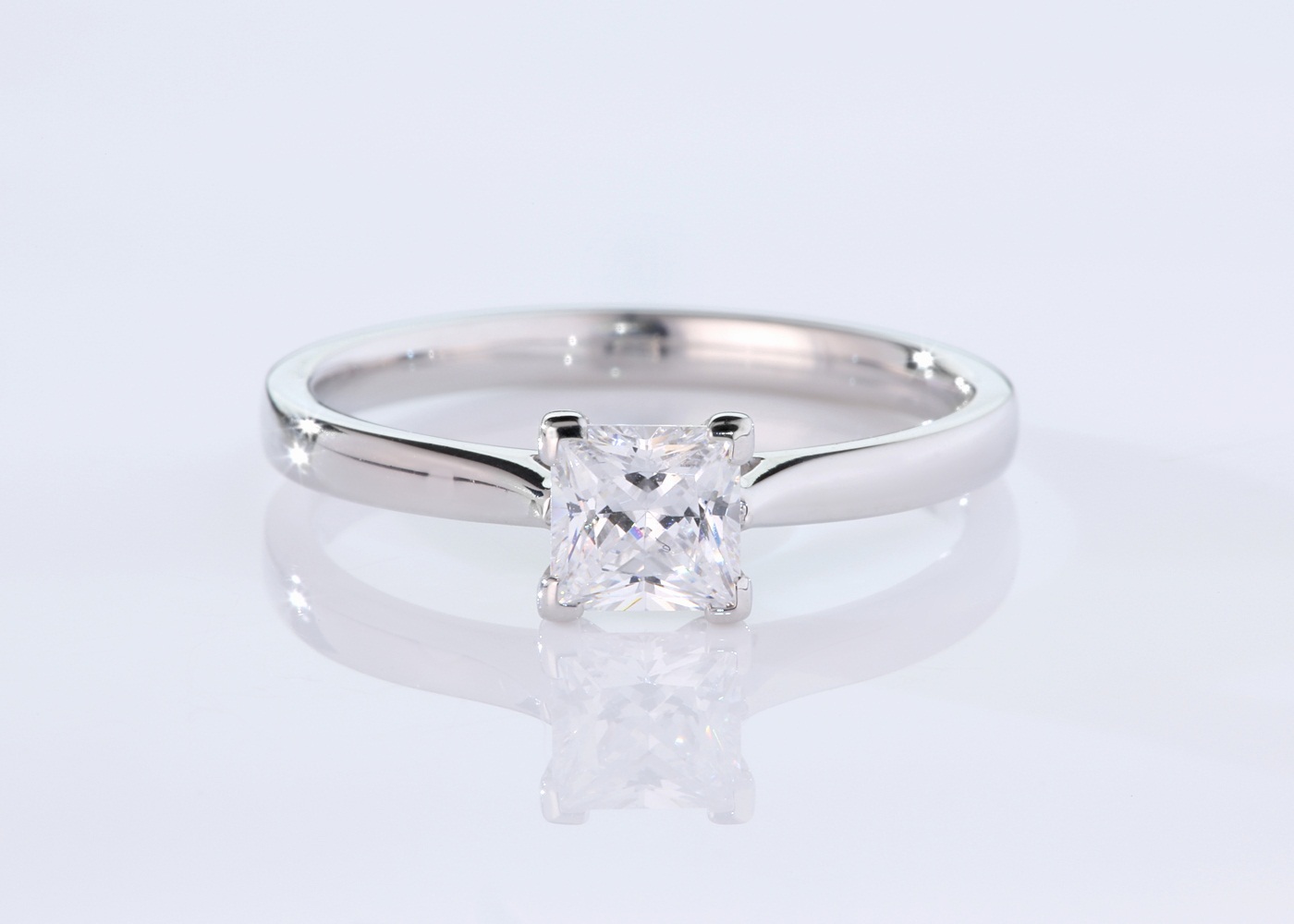 Princess Amara Diamond Ring in 18K White Gold 360 image