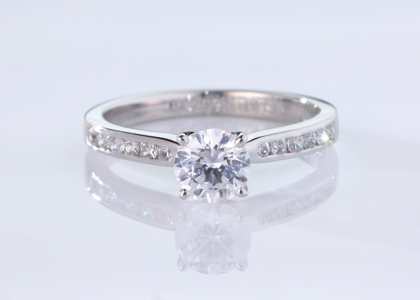 Diamond Set Round Brilliant Ahava Diamond Ring in 18K Rose Gold 360 image