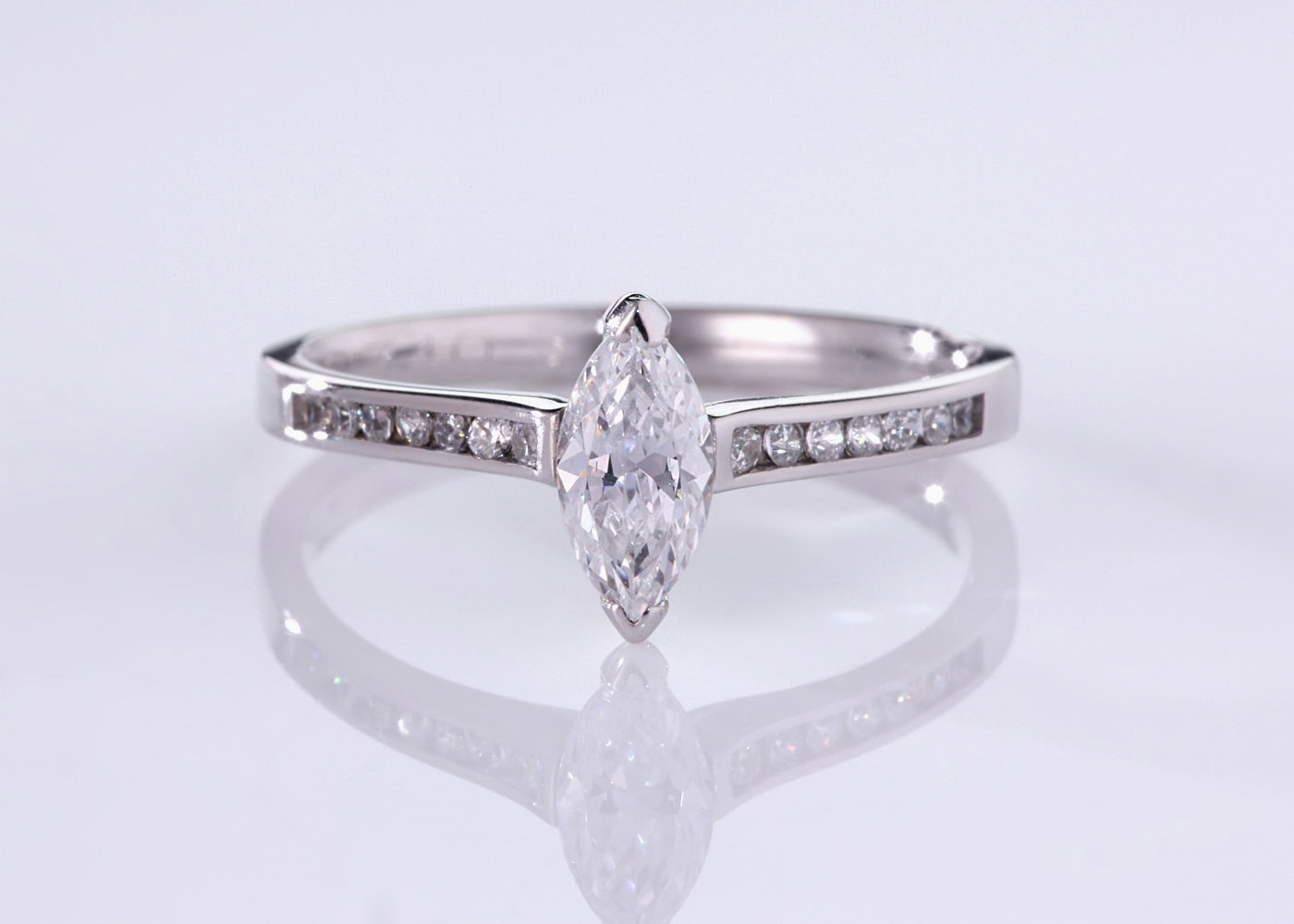 Diamond Set Marquise Hera Diamond Ring in 9K Rose Gold 360 image